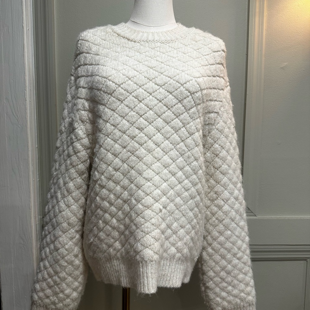Mango Textured Cream Sweater
